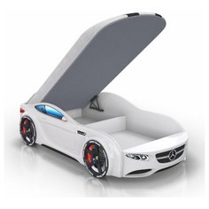 Кровать Romack Junior AMG белая 150*70 +подсветка дна и фар +ящик +фирменная обшивка матраса