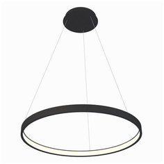 Люстра Лючера luchera потолочная, подвесная светодиодная, Руэдо, кольцо, TLRU1-50-01, черная, алюминий, 3000К(теплый свет), диаметр 50см, светильник, 27Вт, лофт/ модерн/ хайтек, Кухня/спальни/детская/гостиная/офис
