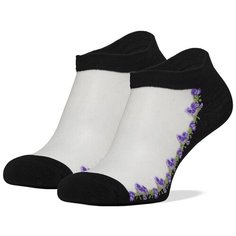 Носки женские укороченные "Таинственный сад" Le Cabaret (белый; черный; сиреневый) р-р 36-40, 1пар