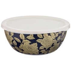 Миска AGNESS эмалированная с пластиковой крышкой, серия РЕНЕССАНС 20Х9см, 1, 7Л