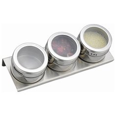 Набор для специй Agness на магнитах, металлическая подставка 20х6х5 см