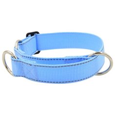 Ошейник 5512г fresh line 25 мм полуудавка с 3 кольцами, капрон, светоотражающая нить длина 40-50 см голубой новинка (2 шт) Zo Oexpress