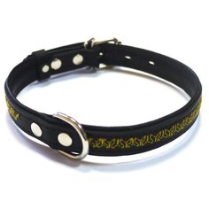 Ошейник 1311ч hight line 15 мм вышивка длина до 32 см черный Zo Oexpress
