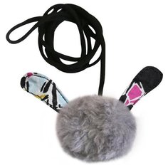 601070 игрушка для кошек ушастик на эластичном шнуре 8 см иск.мех/текстиль (набор 6 шт) (2 шт) Zo Oexpress