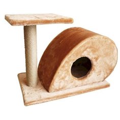 81183 комплекс мышка 1 когтеточка с полкой мех однотонный джут 68*38*50 см Zo Oexpress