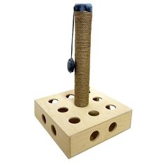 80031 игрушка-когтеточка для кошек из дерева квадрат со столбиком 35*35*55 см Zo Oexpress
