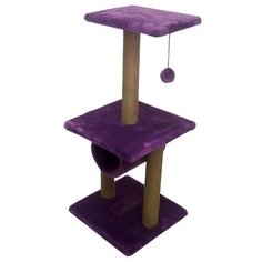 81201 комплекс этажерка с трубой мех однотонный джут 40*40*100 см Zo Oexpress