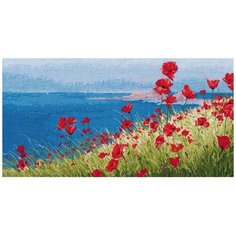 Набор для вышивания «Лето, море, маки», 37x20 см, Овен