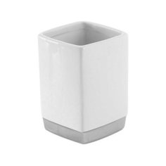 Настольный керамический стакан Gedy G-Lucy, хром - белая керамика