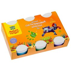 Мульти-Пульти Краски пальчиковые Морские приключения Енота (ПК_10240), 60 мл, 6 цв.