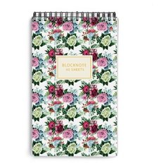 Блокнот А5,40л, клетка,гребень Цветы Паттерн, в асс 340251 Альт