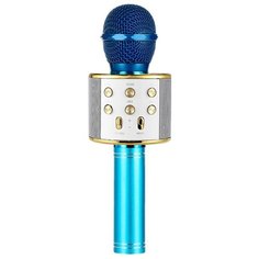 Беспроводной караоке-микрофон WS-858 (голубое золото) Belsis