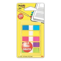 Закладки клейкие POST-IT, пластиковые, 12 мм, 3+5 цветов х 20 шт., 683-5CBP