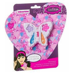 Набор детской декор. косметики Bondibon Eva Moda, CRD 20*20*2 см; бабочка с тенями для век 4 оттенка