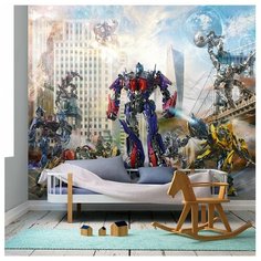 Фотообои Роботы в городе/ Красивые стильные обои на стену в интерьер комнаты/ Детские для мальчика подростка/ В детскую спальню/ размер 300х270см/ Флизелиновые