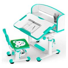 Комплект Anatomica Legare: детская парта и стул белый/зеленый