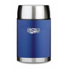 Термос "Арктика" с супер-широким горлом для супа и еды 306-800, 800 мл в чехле (синий)