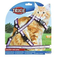 Шлейка с поводком для крупных кошек, 34-57 см/13 мм, Trixie (цвет может отличаться, 41893)