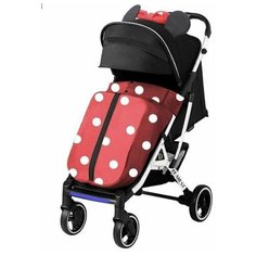 Коляска прогулочная Dearest 819 с накидкой на ножки, белая рама (красная точка)