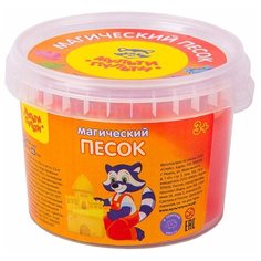 Кинетический песок Мульти-Пульти Магический с 2 формочками, красный, 0.5 кг, пластиковый контейнер