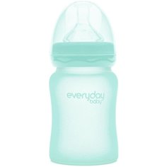 EveryDay Baby бутылочка стеклянная с защитным силиконовым покрытием, 150 мл, мятный