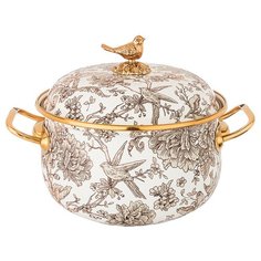 Кастрюля Agness 950-081 эмалированная с крышкой, 2,1л, диа.16см