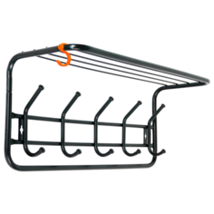 ВСП 6 Ч Вешалка с полкой 60 см, с 5-ю крючками, настенная, цвет черный ЗМИ