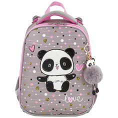 BRAUBERG Ранец Funny panda (229899), серый/розовый