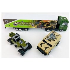 Набор металлических машинок "Пионер" M7241-5, Yako Toys, фура, 2 военные машинки, 27.5х18.5х4 см