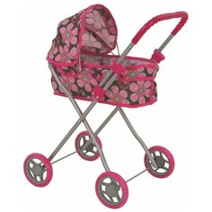 Коляска-люлька Buggy Boom Mixy (8011) розовый/цветы на темном фоне