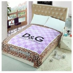 Плед Tango D&G, 150 х 200 см, коричневый/фиолетовый