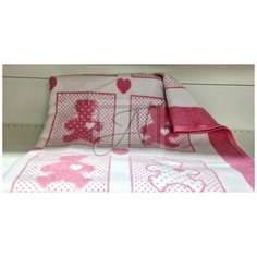 Одеяло маленькое "Барни" 100х140 бело-розовое Vladi