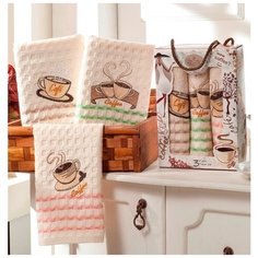 8280 Кофе В Крупная (40х60)х3шт в коробке Набор кухонный Метеор Meteor