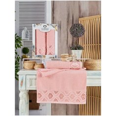 11217-Пудра ANITA махра (50х90+70х140 ) в коробке Набор полотенец TWO DOLPHINS