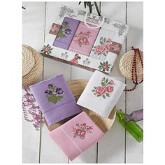 9329 Розы Вышивка В (40х60)х3шт в коробке Набор кухонный Метеор Meteor