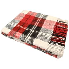 02-07 new Бел/красн/антрацит 140х200 Эльф плед новозеланд. шерсть Vladi