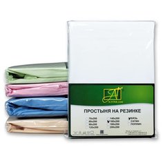 ПР-ПО-Р-180(180)-БЕЛ Белая простыня Бязь однотонная на резинке 180х200х25 АльВиТек