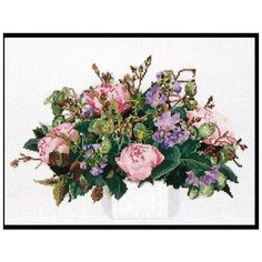 Набор для вышивания Пионы, канва лён 32 ct 30 х 40 см THEA GOUVERNEUR 1080