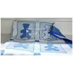 Одеяло маленькое "Барни" 100х140 бело-голубое Vladi