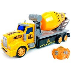 Радиоуправляемая машина бетономешалка SH091-122B Construction, Shanhuang Toys, движение вперед, назад, влево, вправо, подсветка кабины, 1:48, на пульте управления, 22х9х5.6 см