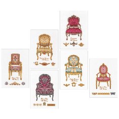Набор для вышивания Шесть стульев, канва лён 36 ct 13,5 х 18,5 см THEA GOUVERNEUR 3068