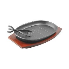 Сковорода для фахитос на подставке; чугун,дерево, Prohotel, арт. HE917