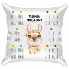 Подушка атласная таблица умножения "Мексиканские животные 12", сетка 1, 40х40 см, "Дарите подарок", pillow_multiplication_table_1_mexican_animals_12 ДАРИТЕПОДАРОК.РФ