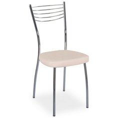 Стул Домотека Омега 1, металл/искусственная кожа, цвет: A1/A1 Бежевый, гладкая текстура с эффектом замши