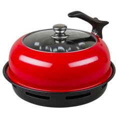 Сковорода-гриль Goodgrill Газ D-512, 34 см, с крышкой, красный