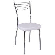 Стул Домотека Омега 1, металл/искусственная кожа, цвет: B0/B0 Искрящийся белый
