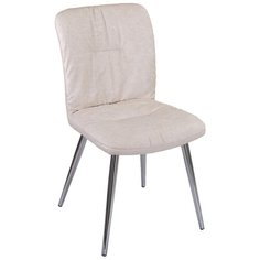 Стул Домотека Модена мини, металл/искусственная кожа, цвет: Z-4/HR61 слоновая кость/хром