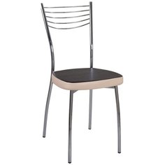 Стул Домотека Омега 1, металл/искусственная кожа, цвет: B4/B1 темный венге/бежевый (слоновая кость)