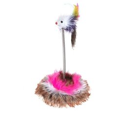 Игрушка для кошек Beeztees Мышь меховая на пружине на мягкой