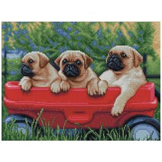 Алмазная мозаика "фрея" Мопсы 30x40 см